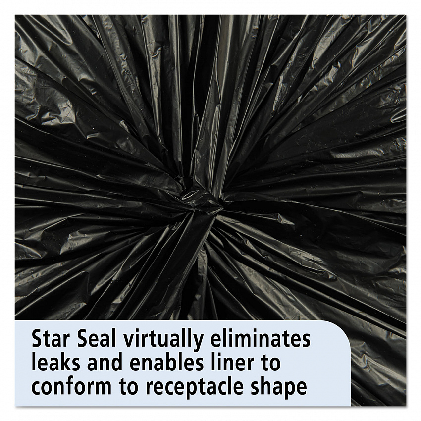 8105013862323, SKILCRAFT Recycled Content Trash Can Liners, 33 gal, 1.5 mil, 33" x 40", Black/Brown, 100/Box (3862323)