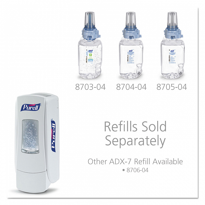 ADX-7 Dispenser, 700 mL, 3.75 x 3.5 x 9.75, White (872006)