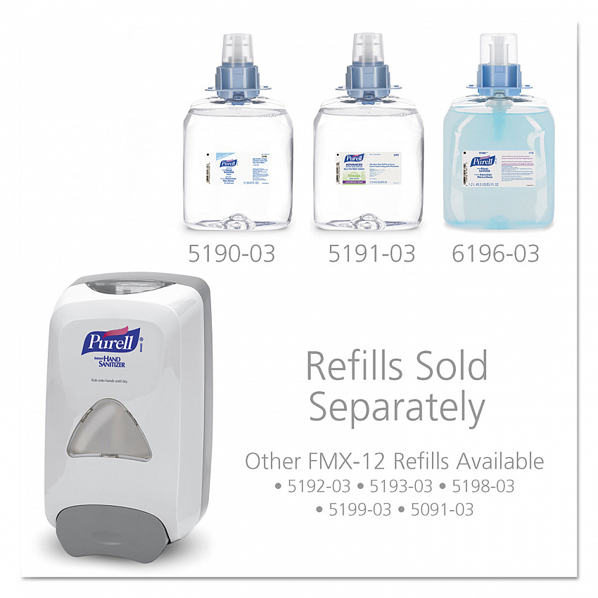 FMX-12 Foam Hand Sanitizer Dispenser, 1,000 mL/1,200 mL Refill, 6.6 x 5.13 x 11, Gray (512006)