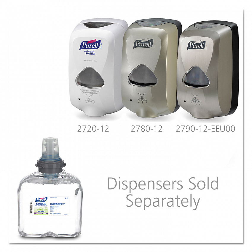 Advanced Hand Sanitizer Green Certified TFX Refill, Foam, 1,200 mL, Fragrance-Free, 2/Carton (539102CT)