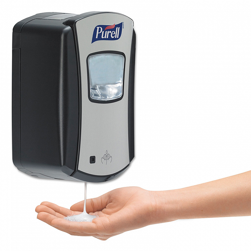 LTX-7 Touch-Free Dispenser, 700 mL, 5.75 x 4 x 4.88, Chrome/Black, 4/Carton (132804)