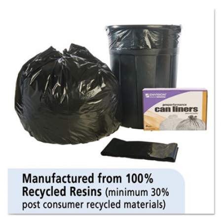 AbilityOne 8105013862329, SKILCRAFT Recycled Content Trash Can Liners, 45 gal, 1.5 mil, 40" x 48", Black/Brown, 100/Carton