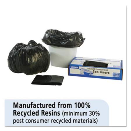 Stout by Envision Total Recycled Content Plastic Trash Bags, 10 gal, 1 mil, 24" x 24", Brown/Black, 250/Carton (T2424B10)