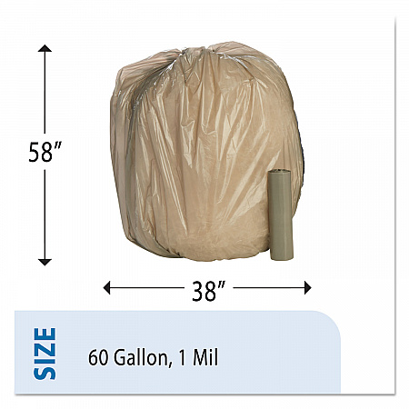 8105015171364, SKILCRAFT Trash Can Liner - Linear Low-Density, 60 gal, 1 mil, 38