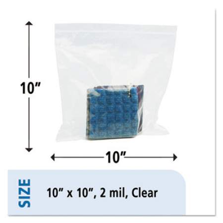 Stout by Envision Seal Closure Bags, 2 mil, 10" x 10", Clear, 500/Carton (ZF007C)