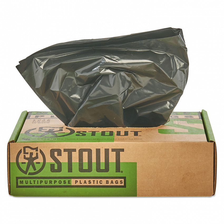 8105015173668, SKILCRAFT Recycled Content Trash Can Liners, 60 gal, 1.5 mil, 38" x 58", Black/Brown, 20/Box (5173668)
