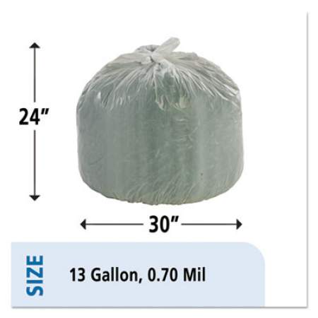 Stout by Envision Controlled Life-Cycle Plastic Trash Bags, 13 gal, 0.7 mil, 24" x 30", White, 120/Box (G2430W70)