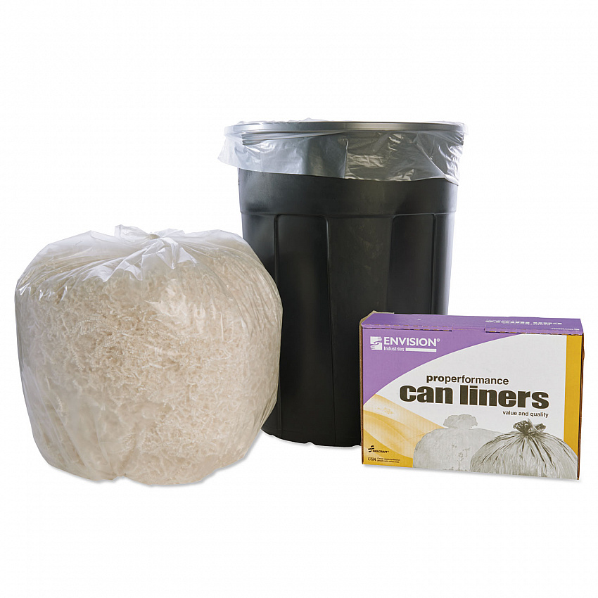 8105015574972, SKILCRAFT High Density Coreless Roll Can Liners, 30 gal, 10 mic, 30" x 37", Natural, Perforated Roll, 500/Box (5574972)