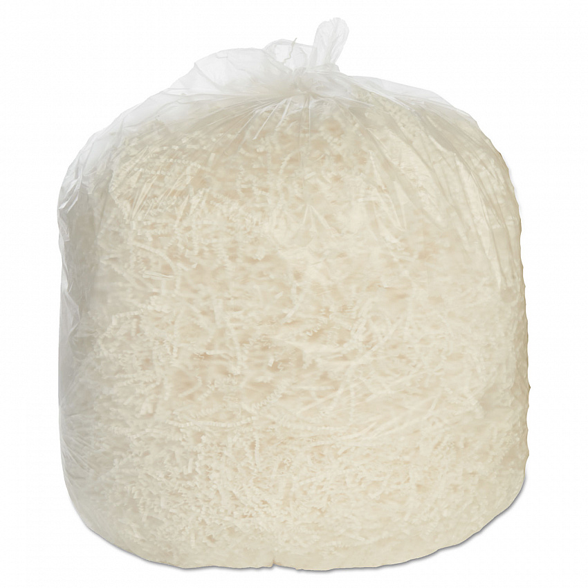 8105015171353, SKILCRAFT Low-Density Trash Can Liners, 33 gal, 0.8 mil, 33" x 39", Clear, Flat Pack, 250/Box (5171353)