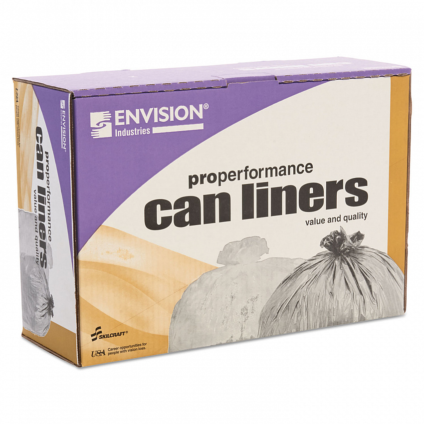 8105015574972, SKILCRAFT High Density Coreless Roll Can Liners, 30 gal, 10 mic, 30" x 37", Natural, Perforated Roll, 500/Box (5574972)