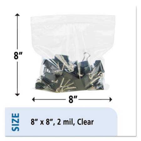 Stout by Envision Seal Closure Bags, 2 mil, 8" x 8", Clear, 1,000/Carton (ZF003C)