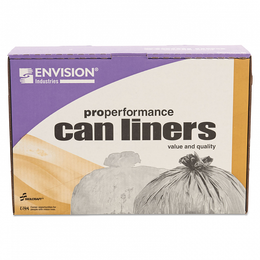 8105015574972, SKILCRAFT High Density Coreless Roll Can Liners, 30 gal, 10 mic, 30" x 37", Natural, Perforated Roll, 500/Box (5574972)