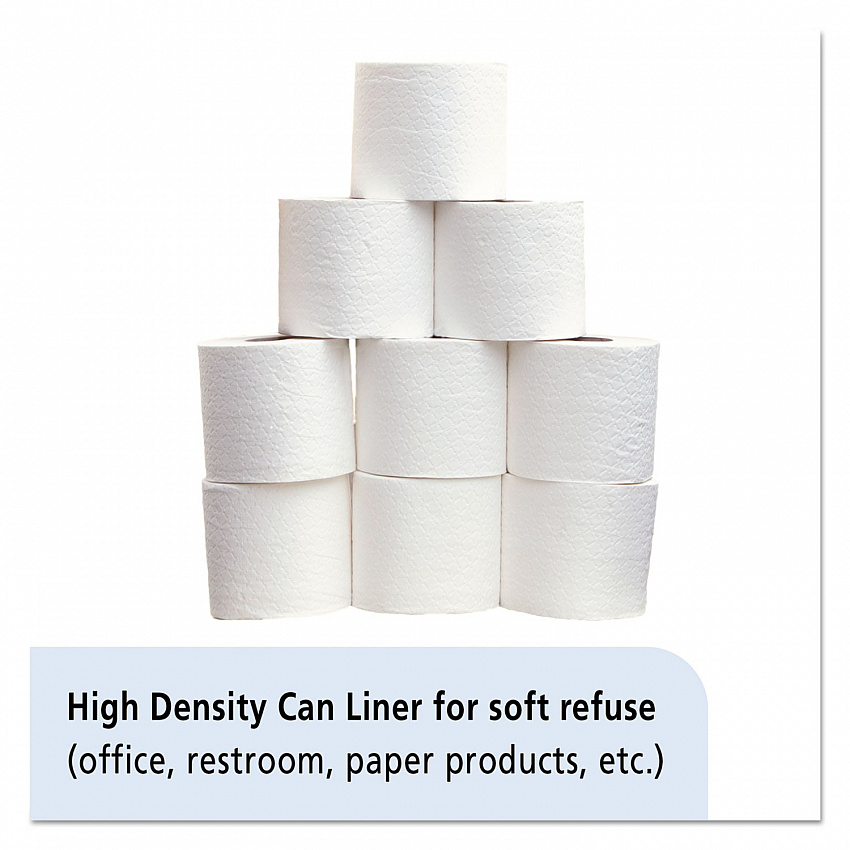 8105015574972, SKILCRAFT High Density Coreless Roll Can Liners, 30 gal, 10 mic, 30" x 37", Natural, Perforated Roll, 500/Box (5574972)