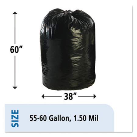 Stout by Envision Total Recycled Content Plastic Trash Bags, 60 gal, 1.5 mil, 38" x 60", Brown/Black, 100/Carton (T3860B15)