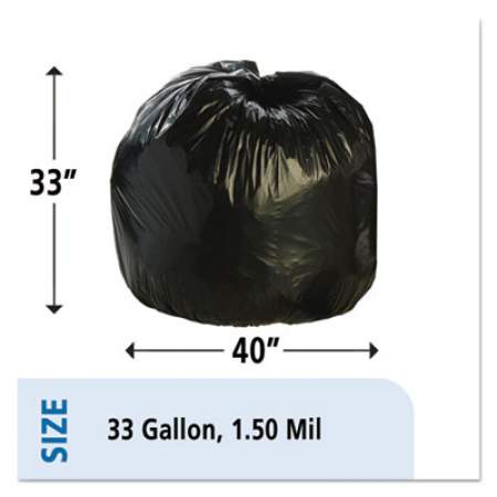 Stout by Envision Total Recycled Content Plastic Trash Bags, 33 gal, 1.5 mil, 33" x 40", Brown/Black, 100/Carton (T3340B15)