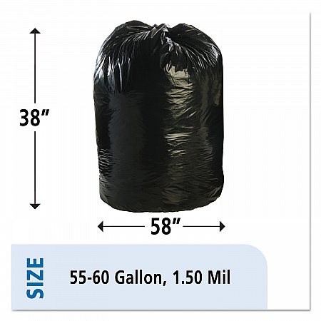 8105015173668, SKILCRAFT Recycled Content Trash Can Liners, 60 gal, 1.5 mil, 38