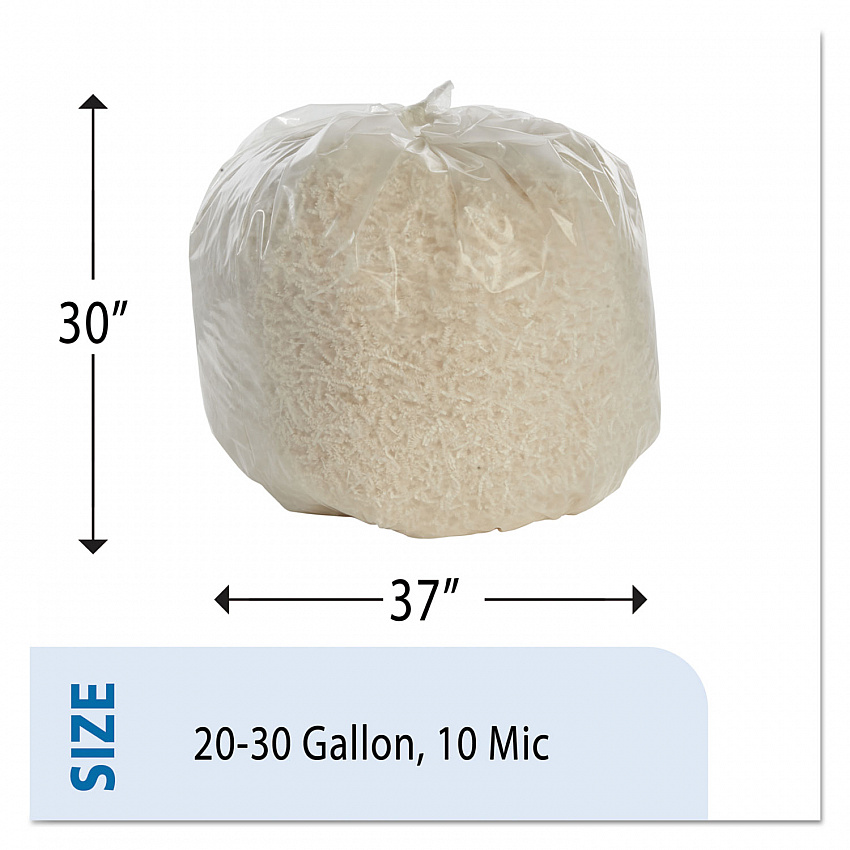 8105015574972, SKILCRAFT High Density Coreless Roll Can Liners, 30 gal, 10 mic, 30" x 37", Natural, Perforated Roll, 500/Box (5574972)