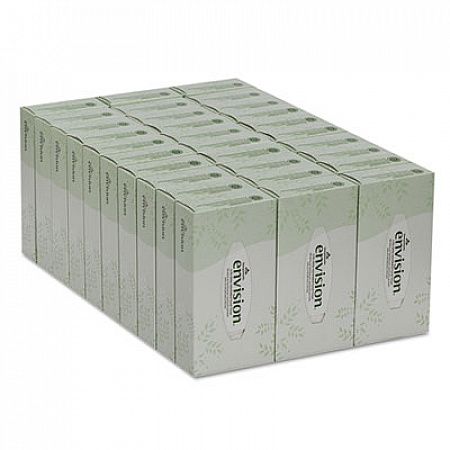 Envision White Facial Tissue, 2-Ply, White, 100 Sheets/Box, 30 Boxes/Carton (47410)