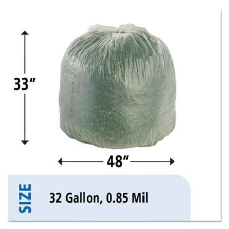 Stout by Envision EcoSafe-6400 Bags, 32 gal, 0.85 mil, 33" x 48", Green, 50/Box (E3348E85)