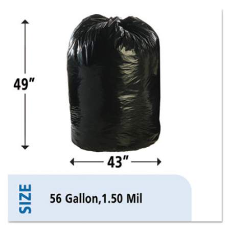 Stout by Envision Total Recycled Content Plastic Trash Bags, 56 gal, 1.5 mil, 43" x 49", Brown/Black, 100/Carton (T4349B15)