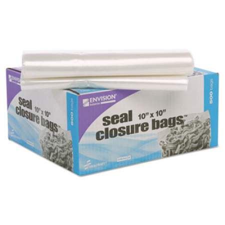 Stout by Envision Seal Closure Bags, 2 mil, 10" x 10", Clear, 500/Carton (ZF007C)