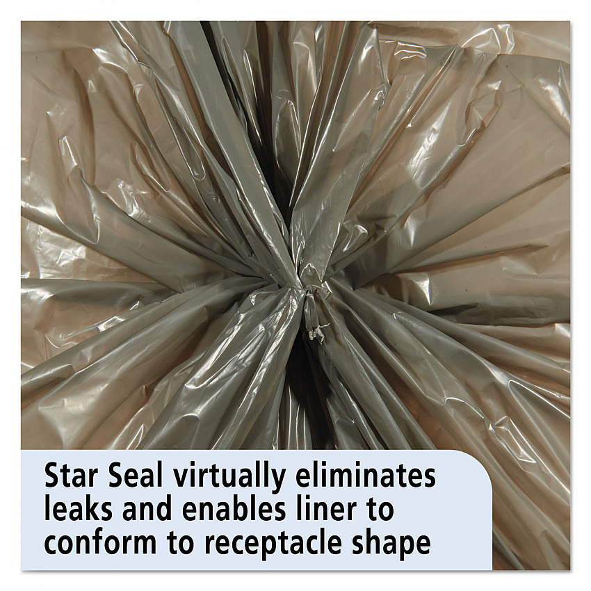8105015171364, SKILCRAFT Trash Can Liner - Linear Low-Density, 60 gal, 1 mil, 38" x 58", Gray, Perforated Roll, 100/Box (5171364)