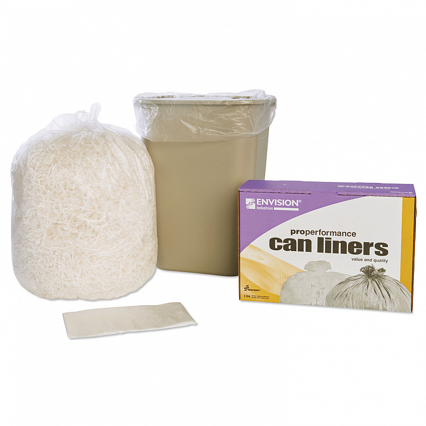 8105015171365, SKILCRAFT Trash Can Liner - High-Density, 16 gal, 8 mic, 24" x 33", Natural, 1,000/Carton (5171365)
