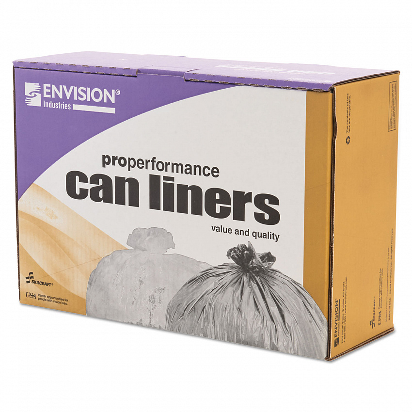 8105015574972, SKILCRAFT High Density Coreless Roll Can Liners, 30 gal, 10 mic, 30" x 37", Natural, Perforated Roll, 500/Box (5574972)
