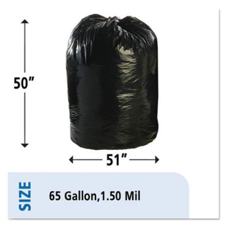 Stout by Envision Total Recycled Content Plastic Trash Bags, 65 gal, 1.5 mil, 50" x 51", Brown/Black, 100/Carton (T5051B15)