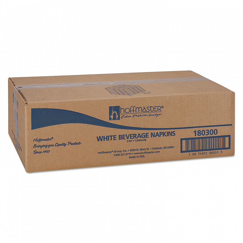 Embossed Beverage Napkins, 2-Ply, 9.5 x 9.5, White, 1,000/Carton (180300)