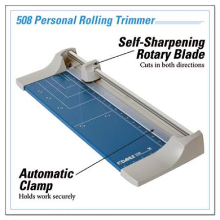 Dahle Rolling/Rotary Paper Trimmer/Cutter, 7 Sheets, 18" Cut Length, Metal Base, 8.25 x 22.88 (508)