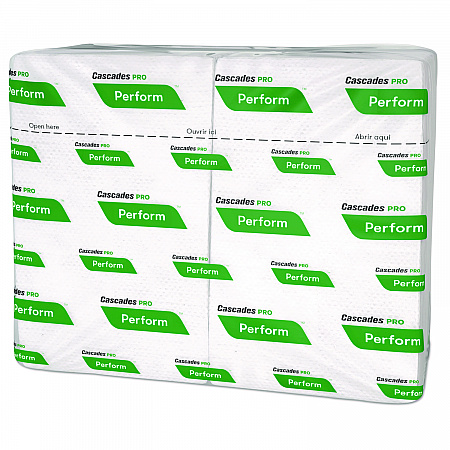Perform Interfold Napkins, 1-Ply, 12.63 x 8.5, White, 376/Pack, 16 Packs/Carton (T410)