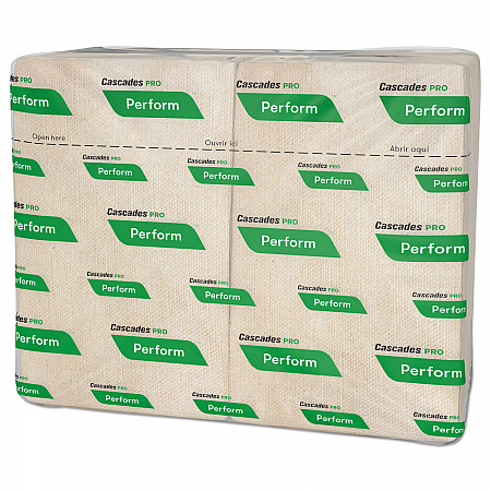 Perform Interfold Napkins, 1-Ply, 12.63 x 8.5, Natural, 376/Pack, 16 Packs/Carton (T411)