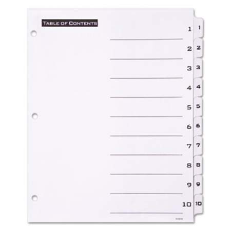 Office Essentials Table 'n Tabs Dividers, 10-Tab, 1 to 10, 11 x 8.5, White, 1 Set (11670)