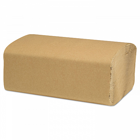 Select Folded Paper Towels, Single-Fold, 1-Ply, 9 x 9.45, Natural Brown, 250/Pack, 16 Packs/Carton (H115)