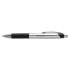 Universal Comfort Grip Ballpoint Pen, Retractable, Medium 1 mm, Black Ink, Silver Barrel, Dozen (15540)