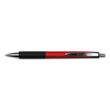 Universal Comfort Grip Ballpoint Pen, Retractable, Medium 1 mm, Red Ink, Red Barrel, Dozen (15542)