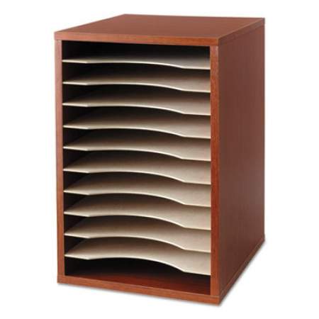 Safco Wood Desktop Literature Sorter, 11 Sections 10 5/8 x 11 7/8 x 16, Cherry (9419CY)