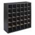 Safco Wood Mail Sorter with Adjustable Dividers, Stackable, 36 Compartments, Black (7766BL)