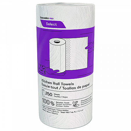 Select Kitchen Roll Towels, 2-Ply, 8 x 11, 250/Roll, 12/Carton (K250)