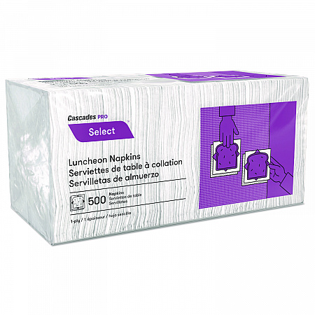 Select Single Serve Luncheon Napkins, 1-Ply, 12 x 12, White, 500/Pack, 6,000/Carton (N020)