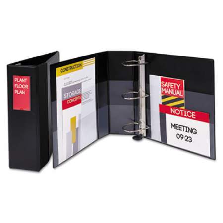 Avery Heavy-Duty Non-View Binder with DuraHinge, Three Locking One Touch EZD Rings and Spine Label, 4" Capacity, 11 x 8.5, Black (79994)