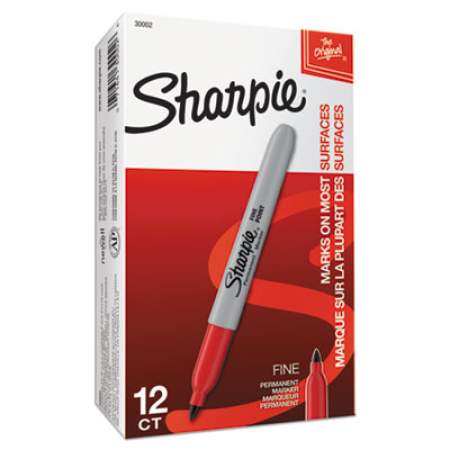 Sharpie Fine Tip Permanent Marker, Fine Bullet Tip, Red, Dozen (30002)