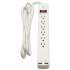 Innovera Surge Protector, 6 Outlets/2 USB Charging Ports, 6 ft Cord, 1080 Joules, White (71660)