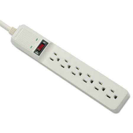 Fellowes Basic Home/Office Surge Protector, 6 Outlets, 15 ft Cord, 450 Joules, Platinum (99036)