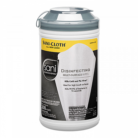 Disinfecting Multi-Surface Wipes, 7.5 x 5.38, White, 200/Canister, 6 Canisters/Carton (P22884CT)