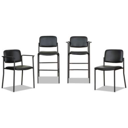 Alera Sorrento Series Stool with Arms, Supports Up to 300 lb, 29.33" Seat Height, Black, 2/Carton (ST6616A)