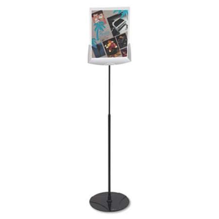 Durable Sherpa Infobase Sign Stand, Acrylic/Metal, 40"-60" High, Gray (558957)