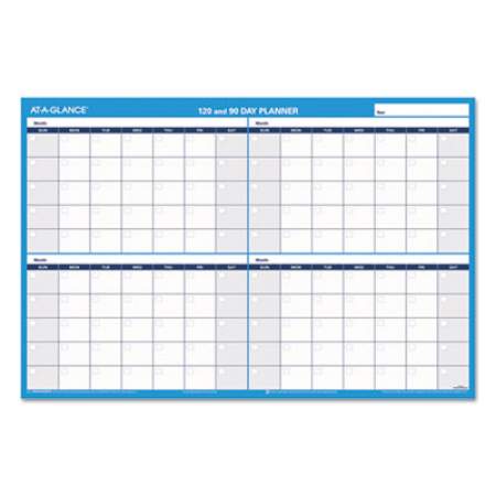 AT-A-GLANCE 90/120-Day Undated Horizontal Erasable Wall Planner, 36 x 24, White/Blue Sheets, Undated (PM23928)