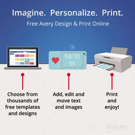 Avery Printable Adhesive Name Badges, 3.38 x 2.33, Blue Border, 100/Pack (5144)